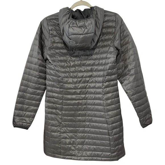 Eddie Bauer XS Gray Microlight Down Puffer Parka Stadium Coat Winter Jacket